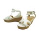 CHAUSSURES HERMES SANDALES COMPENSEES MOTIF H 37.5 EN CUIR BLANC SHOES 700€