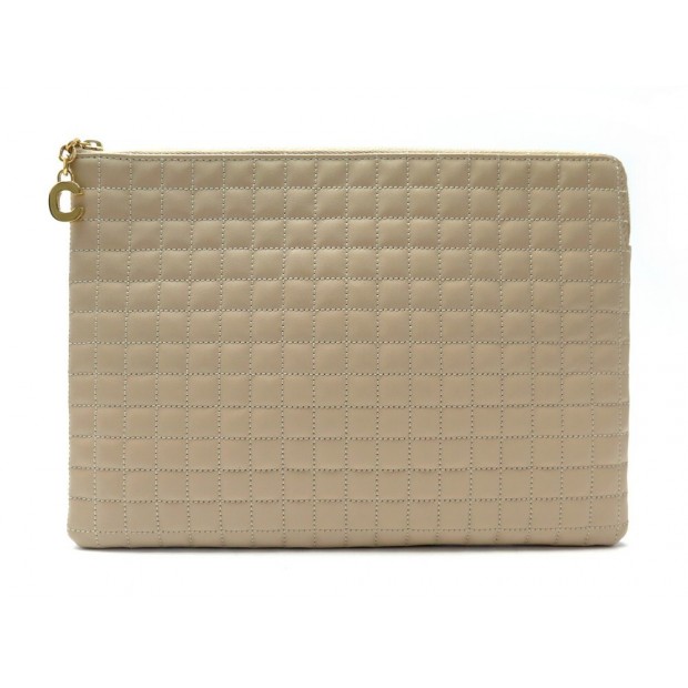 NEUF SAC POCHETTE A MAIN CELINE C CHARM 10B813BFL.03ND CUIR MATELASSE POUCH 580€