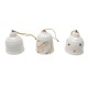 NEUF LOT DE 3 CLOCHES DE DECORATION DE NOEL CHOPARD EN PORCELAINE BLANCHE + SAC