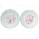 NEUF LOT DE 2 ASSIETTES CALOTTE HERMES LES PIVOINES PORCELAINE BOITE PLATES 340€