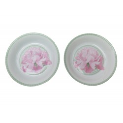 NEUF LOT 2 ASSIETTES CALOTTES HERMES LES PIVOINES PORCELAINE + BOITE PLATES 340€