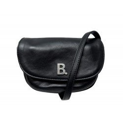 SAC A MAIN BALENCIAGA B LOGO POCHETTE BANDOULIERE EN CUIR NOIR MINI PURSE 795€