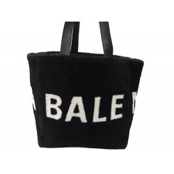 SAC A MAIN BALENCIAGA CABAS 529127 EN MOUTON PEAU LAINEE LOGO SHEARLING TOTE BAG