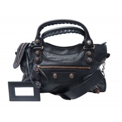 SAC A MAIN BALENCIAGA CITY GIANT 173084 EN CUIR NOIR BANDOULIERE HAND BAG 1590€