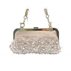 SAC GUCCI 150973 POCHETTE A MAIN MINAUDIERE EN DENTELLE & PAMPILLE STRASS CLUTCH