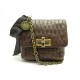 SAC A MAIN LANVIN HAPPY MINI EN CUIR MATELASSE MARRON BANDOULIERE HAND BAG 950€