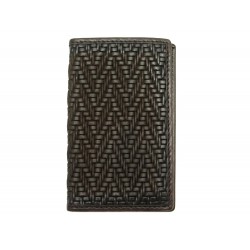 PORTE CARTES BERLUTI EN CUIR CHEVRONS TRESSES MARRON LEATHER CARDS HOLDER 540€