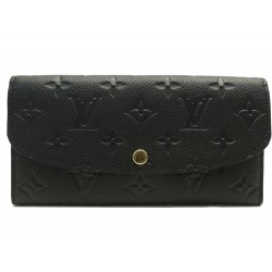 NEUF PORTEFEUILLE LOUIS VUITTON EMILIE M62369 CUIR MONOGRAM EMPREINTE NOIR 530€