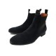 CHAUSSURES SANTONI BOTTINES CHELSEA 7 IT 42 FR EN DAIM BLEU LOW BOOTS 580€