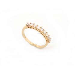 BAGUE SERTIE DE 9 DIAMANTS 0.58CT EN OR JAUNE 18K T 54 YELLOW GOLD DIAMONDS RING