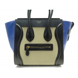 SAC A MAIN CELINE LUGGAGE MICRO EN CUIR TRICOLORE LEATHER HAND BAG PURSE 2600€