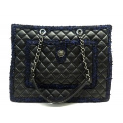 NEUF SAC A MAIN CHANEL SHOPPING CABAS CUIR MATELASSE & TWEED TOTE HAND BAG 6500€