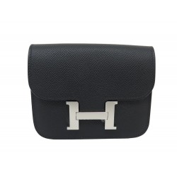 NEUF PORTEFEUILLE HERMES SLIM CONSTANCE H082060CK89 CUIR EPSOM NOIR 2022 WALLET