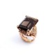 VINTAGE BAGUE SERTIE QUARTZ FUME RECTANGULAIRE T53 OR ROSE 18K 15.8GR GOLD RING