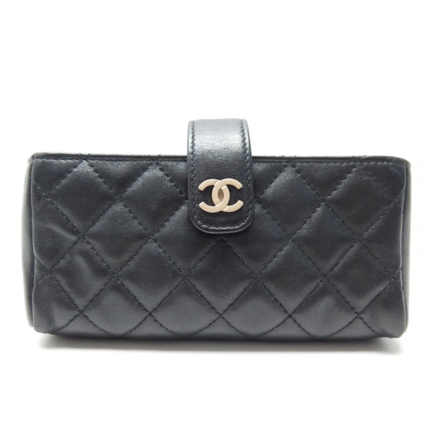 PORTEFEUILLE CHANEL O-MINI POCHETTE PORTE MONNAIE EN CUIR MATELASSE WALLET 770€