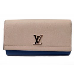 NEUF PORTEFEUILLE LOUIS VUITTON LOCKME II M62327 EN CUIR BICOLORE WALLET 1100€