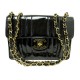 VINTAGE SAC A MAIN CHANEL TIMELESS JUMBO CUIR VERNIS NOIR BANDOULIERE BAG 11100€