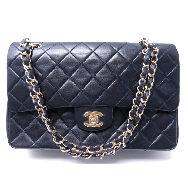 VINTAGE SAC A MAIN CHANEL TIMELESS CLASSIQUE MEDIUM EN CUIR BLEU HAND BAG 10300€