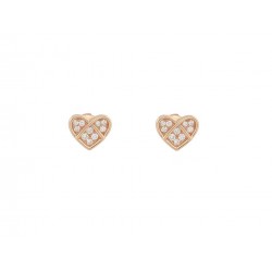 NEUF BOUCLES D'OREILLES POIRAY L'ATTRAPE COEUR DIAMANT OR ROSE 18K EARRING 2590€