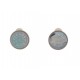 NEUF BOUCLES D'OREILLES HERMES CLIP CLOU DE SELLE NACRE METAL NEW STEEL EARRINGS