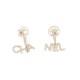 NEUF BOUCLES D'OREILLES CHANEL PENDANTES LOGO CC CHA NEL & STRASS EARRINGS 1200€