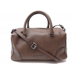 NEUF SAC A MAIN SONIA RYKIEL BANDOULIERE CUIR MARRON