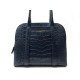 SAC A MAIN LANCEL ADJANI A07101 PORTE EPAULE CUIR FACON CROCO BLEU MARINE 1250€