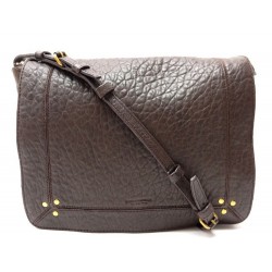 NEUF SAC A MAIN JEROME DREYFUSS IGOR EN CUIR MARRON BANDOULIERE BAG PURSE 575€