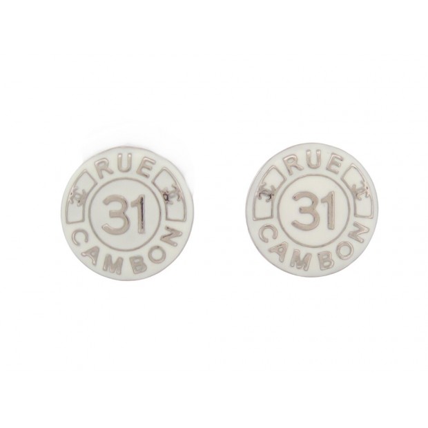 NEUF BOUCLES D'OREILLES CHANEL 31 RUE CAMBON AB1066 EMAIL LOGO CC EARRINGS 650€