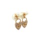 NEUF BOUCLES D'OREILLES DIOR TRIBALES LOGO CD COEUR STRASS METAL EARRINGS 450€