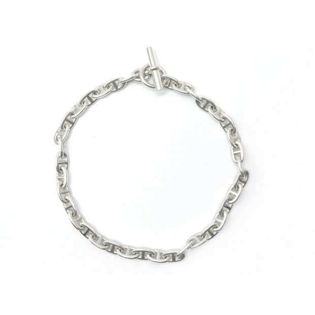 COLLIER HERMES CHAINE D'ANCRE MM H101262B 42 CM EN ARGENT 107GR NECKLACE 2000€