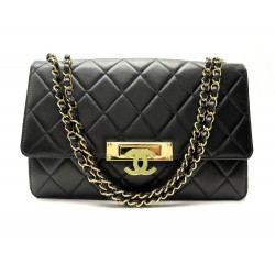 SAC A MAIN CHANEL GOLDEN CLASS LARGE CUIR MATELASSE NOIR BANDOULIERE BAG 8500€