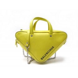 SAC A MAIN BALENCIAGA TRIANGLE DUFFLE XS 527272 BANDOULIERE CUIR HAND BAG 1495€