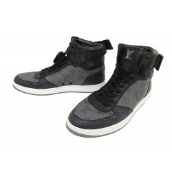 NEUF BASKETS LOUIS VUITTON 1A8EAW RIVOLI SNEAKER BOOT MONOGRAM ECLIPSE 8 42 840€