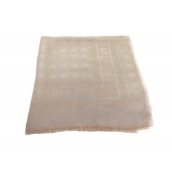 NEUF CHALE DIOR LITTLE CANNAGE 04CAL140I630 CARRE 140CM BEIGE SHAWL SCARF 870€