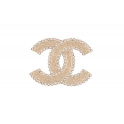 NEUF BROCHE CHANEL LOGO CC 2022 EN METAL DORE & STRASS GOLDEN BROOCH NEW 700€