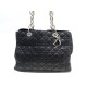 SAC A MAIN CHRISTIAN DIOR LADY SOFT EN CUIR CANNAGE NOIR CABAS HANDBAG 3500€