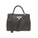 SAC A MAIN HERMES KELLY 35 CUIR RETOURNE CLEMENCE ANTHRACITE BANDOULIERE HANDBAG