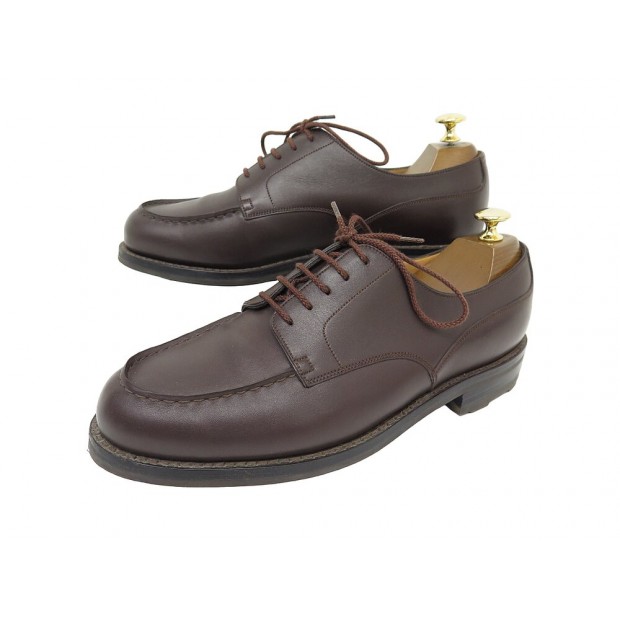 NEUF CHAUSSURES JM WESTON GOLF DERBY 641 8D 42 CUIR MARRON EMBAUCHOIR SHOES 870€