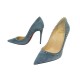 NEUF CHAUSSURES CHRISTIAN LOUBOUTIN ANJALINA 100 3170075 35 DAIM BLEU SHOES 750€