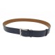 CEINTURE JM WESTON DEMI JONC 105 EN CUIR BLEU MARINE + POCHON LEATHER BELT 450€