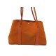 SAC A MAIN HERMES GARDEN PARTY 36 TOILE ET CUIR ORANGE CANVAS LEATHER BAG 3050€