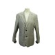 VESTE HERMES DE COSTUME A CARREAUX G19821 L GRIS LIN ET LAINE LINEN JACKET 3500€