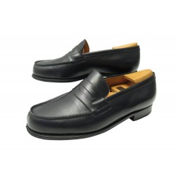 CHAUSSURES JM WESTON MOCASSINS 180 7F 41.5 LARGE CUIR NOIR EMBAUCHOIR SHOES 880€