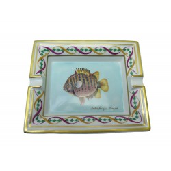 CENDRIER HERMES SCATOPHAGUS ARGUS VIDE POCHE POISSON EN PORCELAINE ASHTRAY 600€