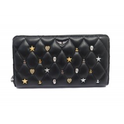 NEUF PORTEFEUILLE ZADIG & VOLTAIRE COMPAGNON ORNE DE LUCKY CHARMS WALLET 245€