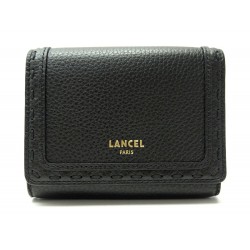 NEUF PORTEFEUILLE LANCEL PREMIER FLIRT A1052610TU CUIR GRAINE NOIR WALLET 195€