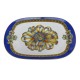 PLAT HERMES OVALE COCARDES DE SOIE EN PORCELAINE BLEU BLUE PORCELAIN PLATE 550€