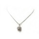 PENDENTIF EN ARGENT SERTIE 31 DIAMANTS 1CT + CHAINE OR BLANC 14K 8.7GR NECKLACE