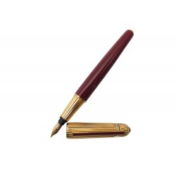 VINTAGE STYLO PLUME CARTIER PASHA PLAQUE OR LAQUE BORDEAUX FOUNTAIN PEN 900€